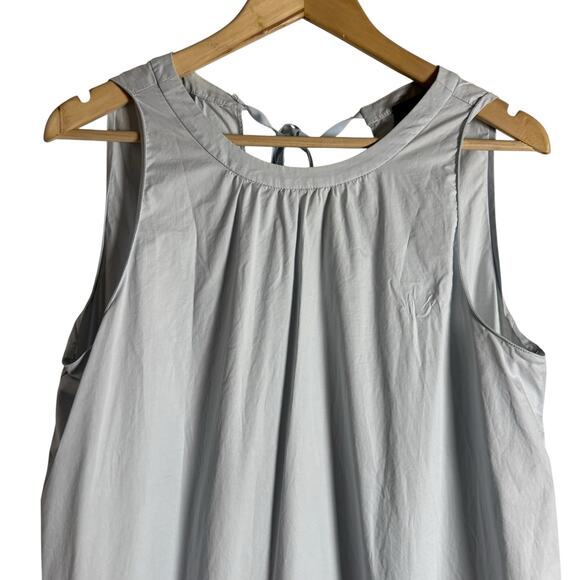 Hatch Blue Drop Waist Poplin Sleeveless Maternity Midi Dress Size Medium - Picture 3 of 9